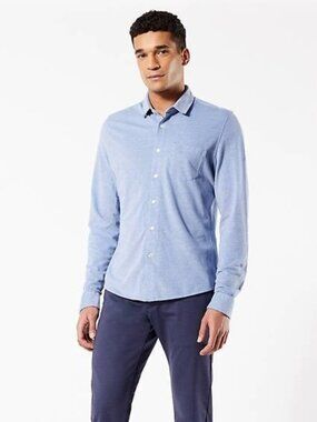 Dockers Mens Slim-Fit T Alpha 360 Shirt Delft Blue Size M Top MSRP $79
